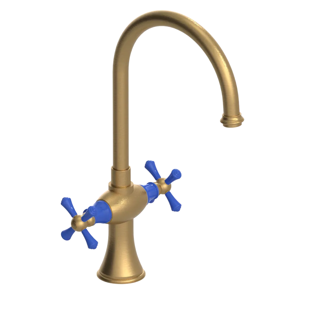 Rubinet Two Handle Single Hole Kitchen Set Satin Gold