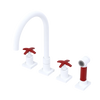 Rubinet Widespread Kitchen Set with Hand Spray Matt White