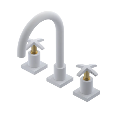 Rubinet Widespread Lav. Set. (less drain) Matt White