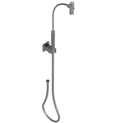 Rubinet Hand Held Shower Bidet with Extended Reach & Dual Function Spray Including Wall Bracket with Supply & Hose (Square) Polished Nickel