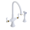 Rubinet Two Handle Single Hole Kitchen Set with Hand Spray White