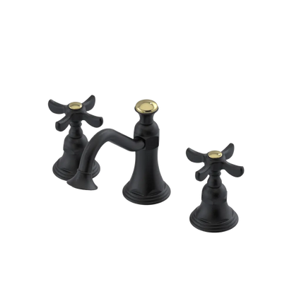 Rubinet Widespread Lav. Set. (less drain) Matt Black