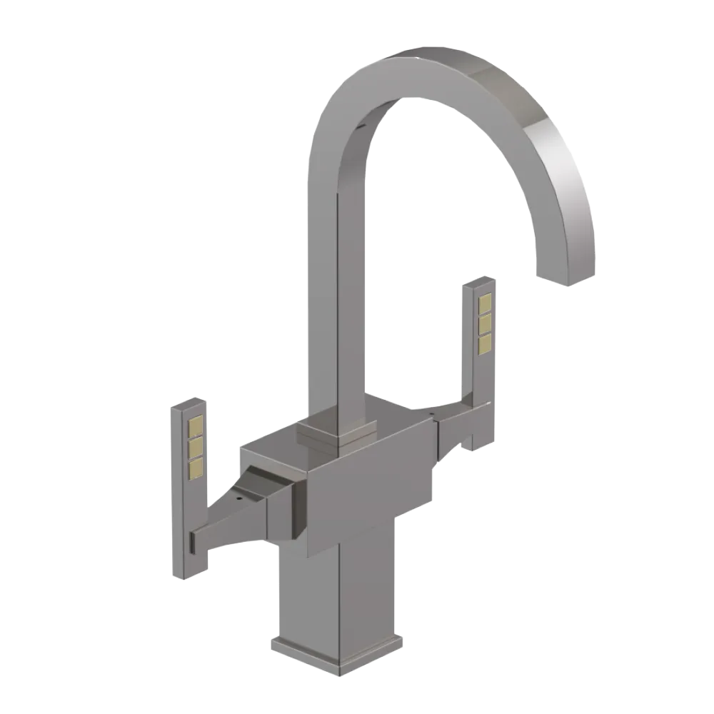 Rubinet Single Hole Dual Handle Lav. Set. (less drain) Polished Nickel