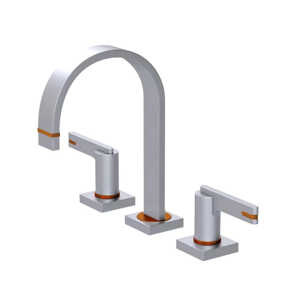 Rubinet Widespread Lav. Set. (less drain) Satin Chrome