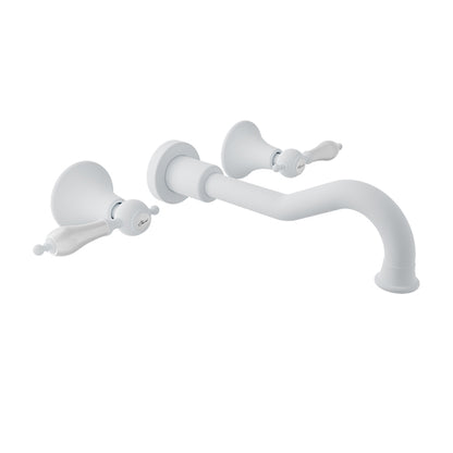 Baril Two handles wall-mounted lavatory faucet, drain not included