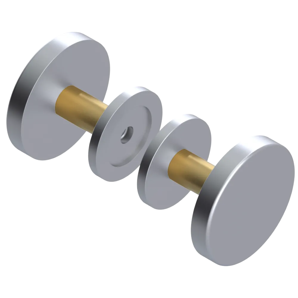 Rubinet Shower Door Knob (set) Satin Chrome