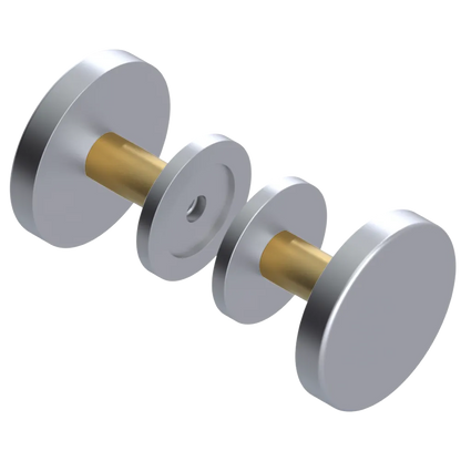 Rubinet Shower Door Knob (set) Satin Chrome