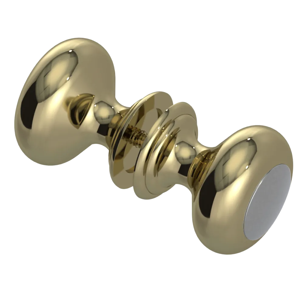 Rubinet Shower Door Knob (set) Natural Brass
