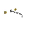 Baril Two handles wall-mounted lavatory faucet (without handle), drain not included