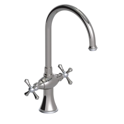 Rubinet Two Handle Single Hole Kitchen Set Polished Nickel