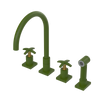 Rubinet Widespread Kitchen Set with Hand Spray Green Envy