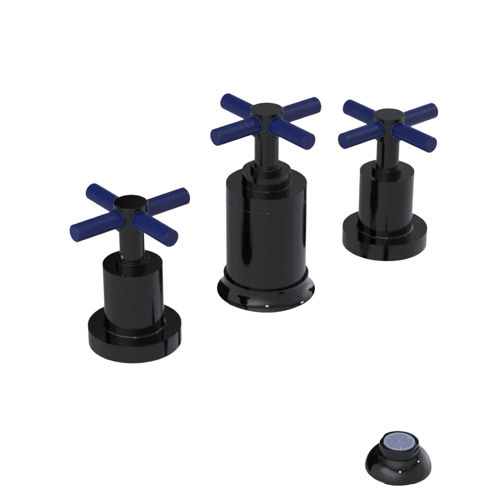 Rubinet Bidet Fitting with Spray, Diverter, and Vacuum Breaker (less drain) Black