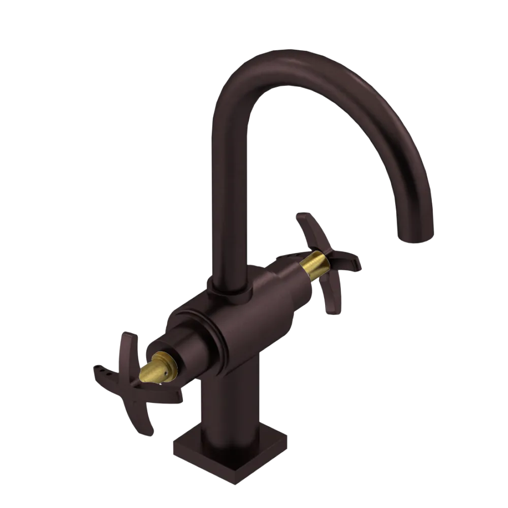 Rubinet Single Hole Dual Handle Lav. Set. (less drain) Oil Rubbed Bronze