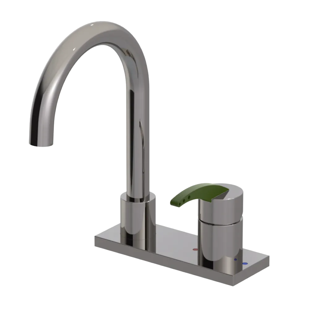 Rubinet 4" Centre Single Control Lav. Set. (less drain) Polished Nickel