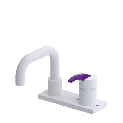 Rubinet 4" Centre Single Control Lav. Set. with Genesis spout (less drain) Matt White