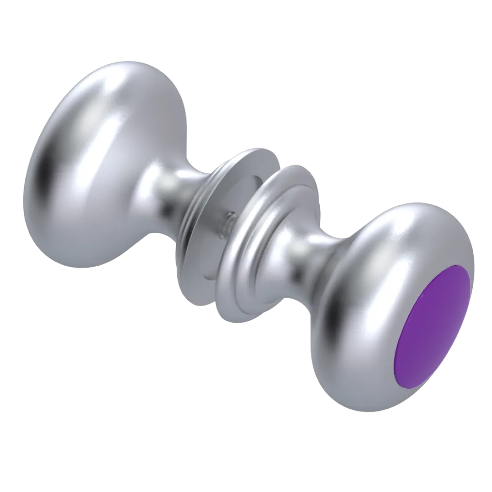 Rubinet Shower Door Knob (set) Satin Chrome
