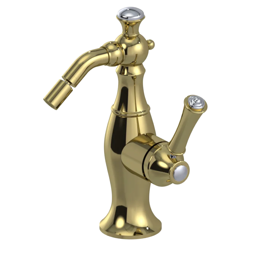 Rubinet Single Control Bidet Fitting (less drain) Natural Brass