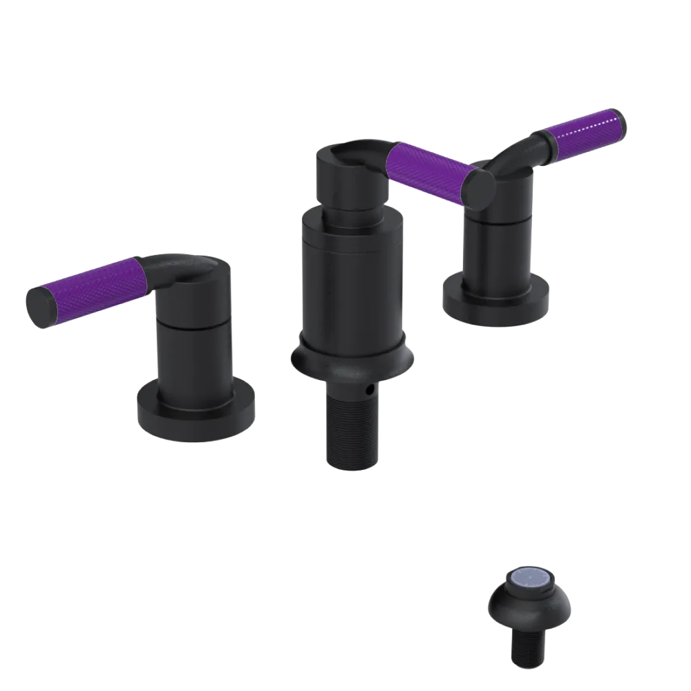 Rubinet Bidet Fitting with Spray, Diverter, and Vacum Breaker (Less Drain) Matt Black