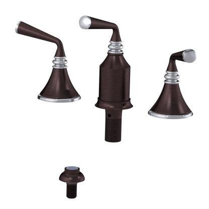 Rubinet Bidet Fitting with Spray, Diverter, and Vacum Breaker (Less Drain) Tuscan Brass