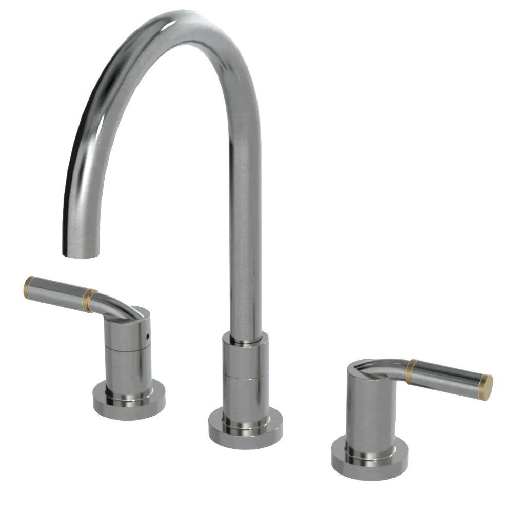 Rubinet Widespread Kitchen Set Satin Nickel