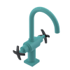 Rubinet Single Hole Dual Handle Lav. Set. (less drain) Aqua