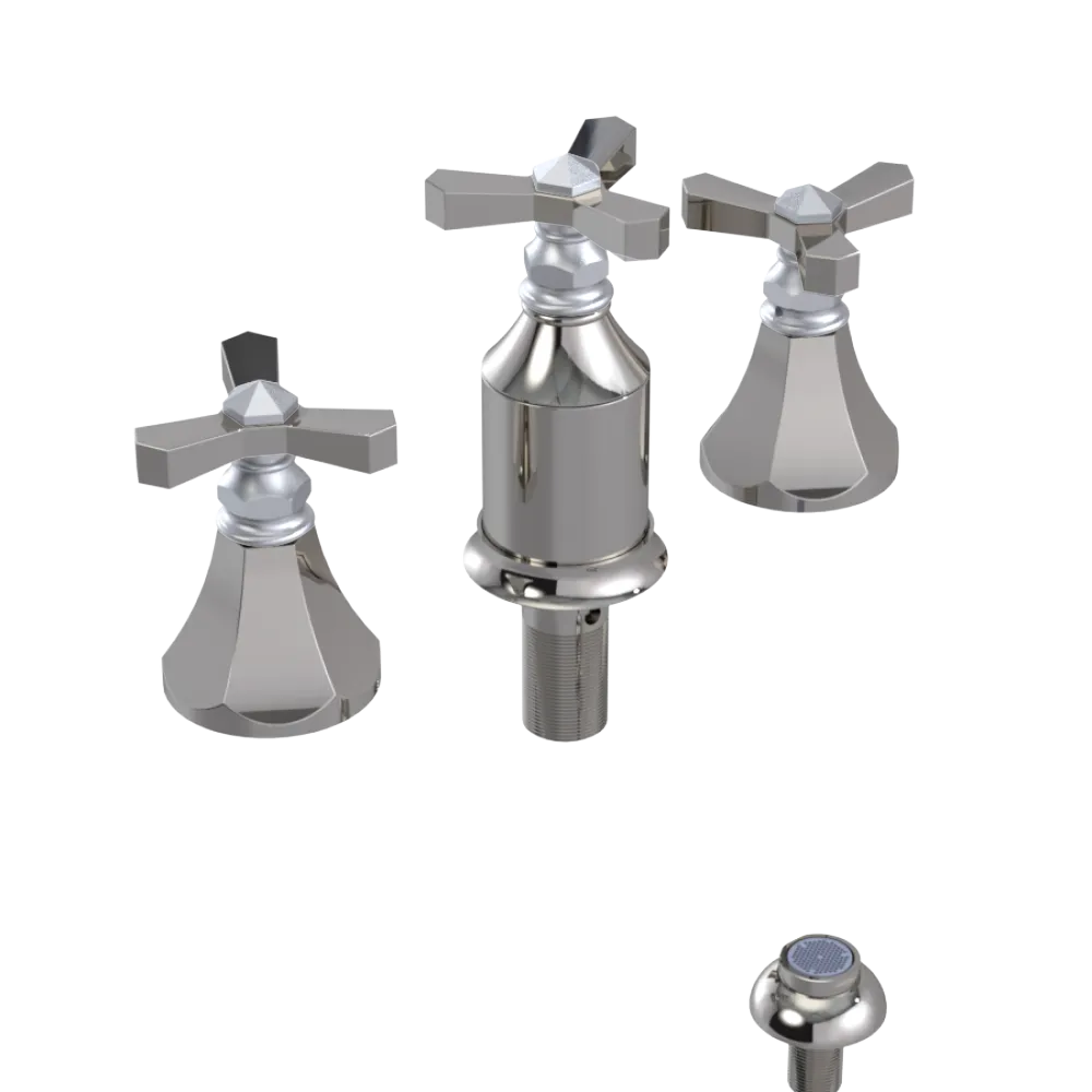Rubinet Bidet Fitting with Spray, Diverter, and Vacum Breaker (Less Drain) Polished Nickel