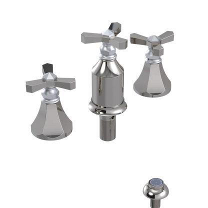 Rubinet Bidet Fitting with Spray, Diverter, and Vacum Breaker (Less Drain) Polished Nickel