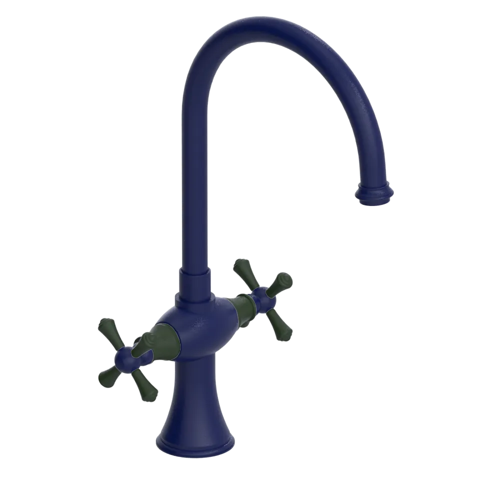Rubinet Two Handle Single Hole Kitchen Set Midnight Blue