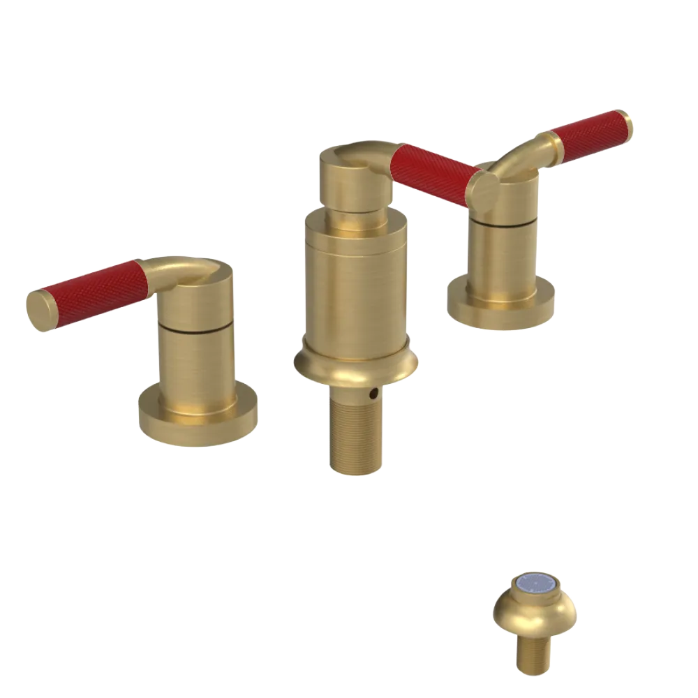 Rubinet Bidet Fitting with Spray, Diverter, and Vacum Breaker (Less Drain) Satin Brass