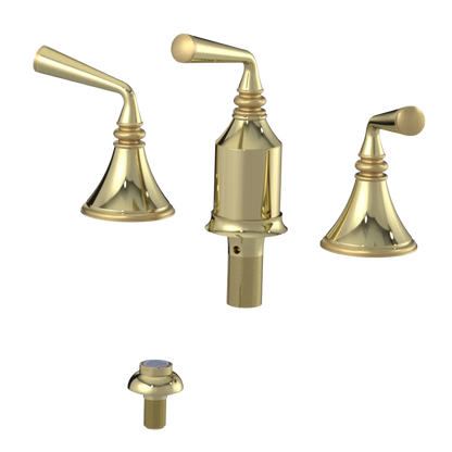Rubinet Bidet Fitting with Spray, Diverter, and Vacum Breaker (Less Drain) Gold