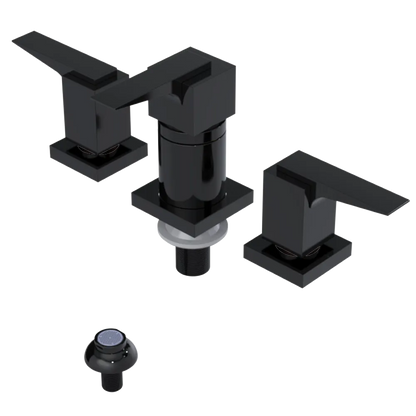 Rubinet Bidet Fitting with Spray, Diverter, and Vacuum Breaker (less drain) Black