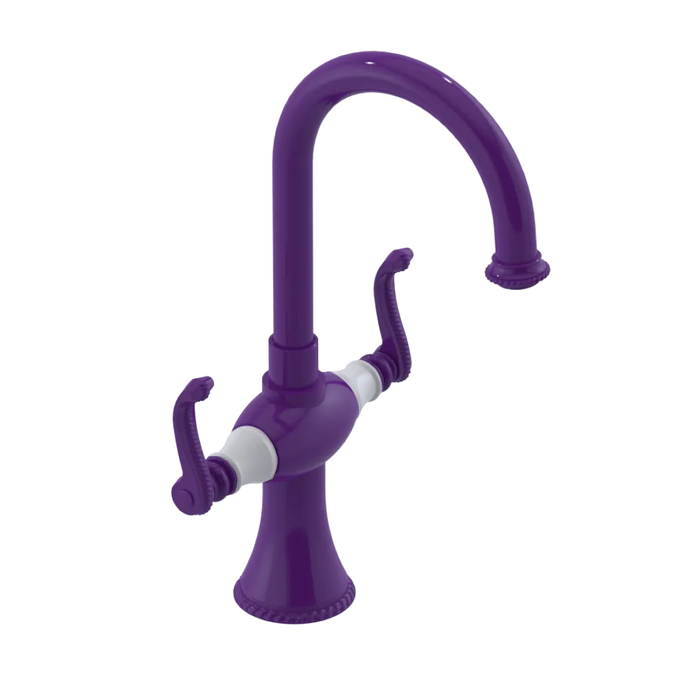 Rubinet Single Hole Dual Handle Lav. Set. (less drain) Purple Haze