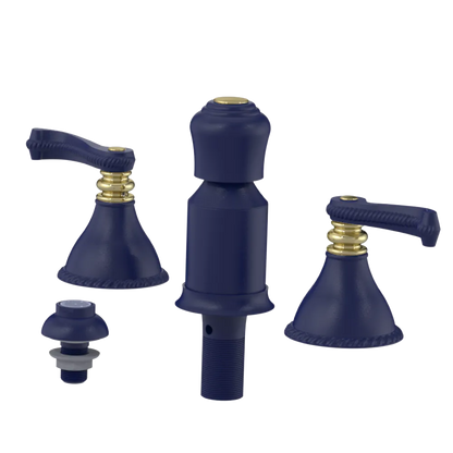 Rubinet Bidet Fitting with Spray, Diverter, and Vacum Breaker (Less Drain) Midnight Blue