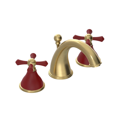 Rubinet Widespread Lav. Set. (less drain) Satin Brass