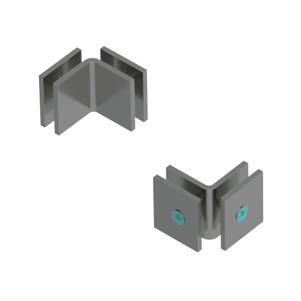 Rubinet 90 Glass to Glass Open Face Satin Nickel