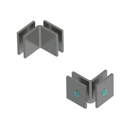 Rubinet 90 Glass to Glass Open Face Satin Nickel