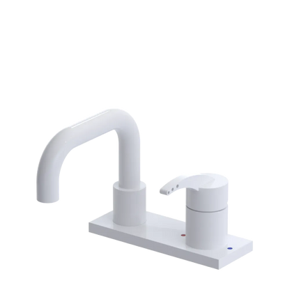 Rubinet 4" Centre Single Control Lav. Set. with Genesis spout (less drain) White