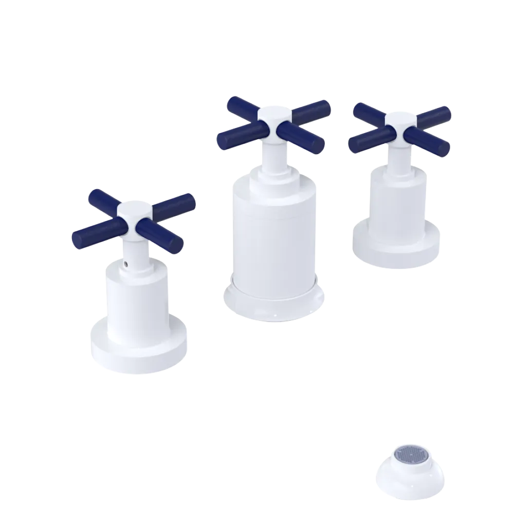 Rubinet Bidet Fitting with Spray, Diverter, and Vacuum Breaker (less drain) White