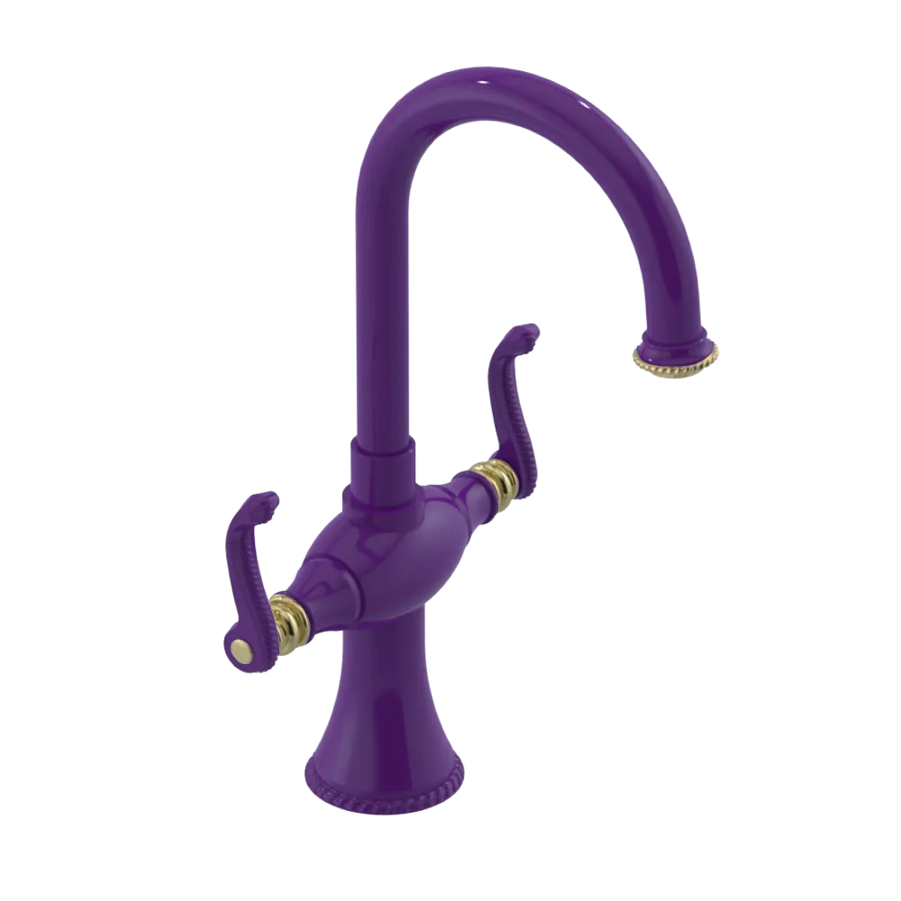 Rubinet Single Hole Dual Handle Lav. Set. (less drain) Purple Haze