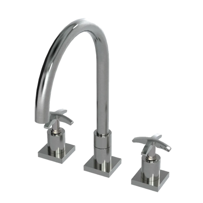 Rubinet Widespread Kitchen Set Satin Nickel