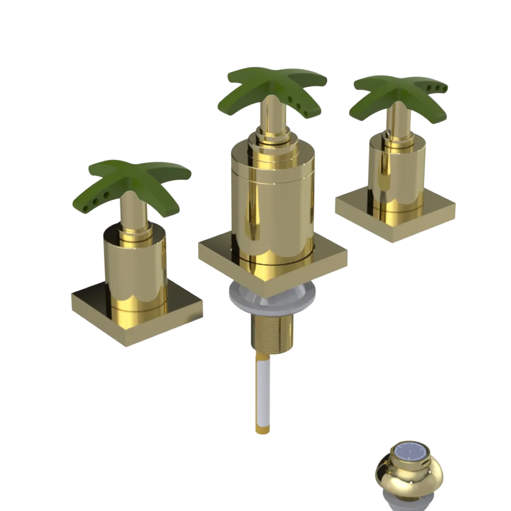 Rubinet Bidet Fitting with Spray, Diverter, and Vacuum Breaker (less drain) Gold