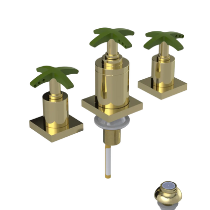 Rubinet Bidet Fitting with Spray, Diverter, and Vacuum Breaker (less drain) Gold