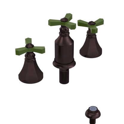 Rubinet Bidet Fitting with Spray, Diverter, and Vacum Breaker (Less Drain) Tuscan Brass