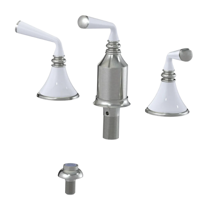 Rubinet Bidet Fitting with Spray, Diverter, and Vacum Breaker (Less Drain) Satin Nickel