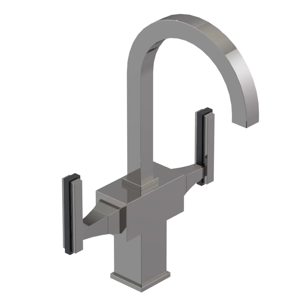 Rubinet Single Hole Dual Handle Lav. Set. (less drain) Polished Nickel