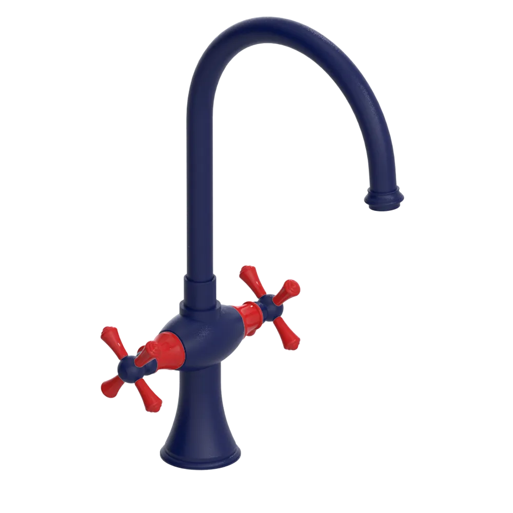 Rubinet Two Handle Single Hole Kitchen Set Midnight Blue