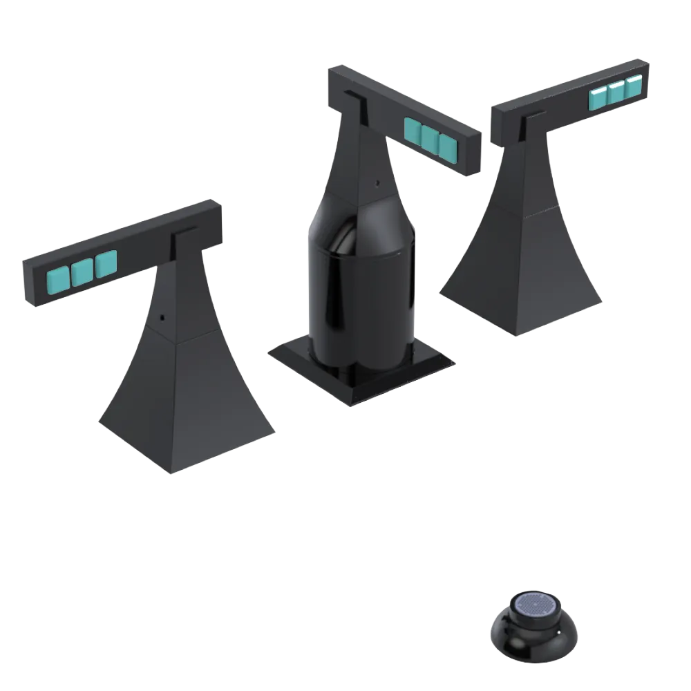 Rubinet Bidet Fitting with Spray, Diverter, and Vacum Breaker (Less Drain) Black