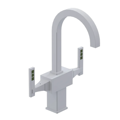 Rubinet Single Hole Dual Handle Lav. Set. (less drain) Matt White