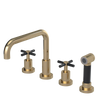 Rubinet Widespread Kitchen Set with Hand Spray Gold