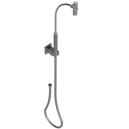 Rubinet Hand Held Shower Bidet with Extended Reach & Dual Function Spray Including Wall Bracket with Supply & Hose (Square) Polished Nickel